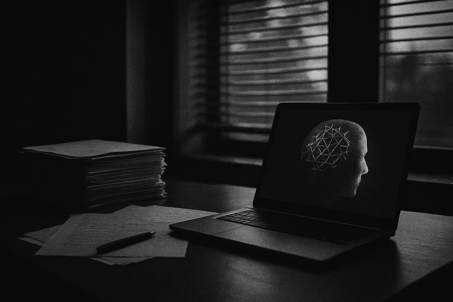 Grayscale editorial illustration: AI Meets Prior Authorization, And The Real Fight Is Governance