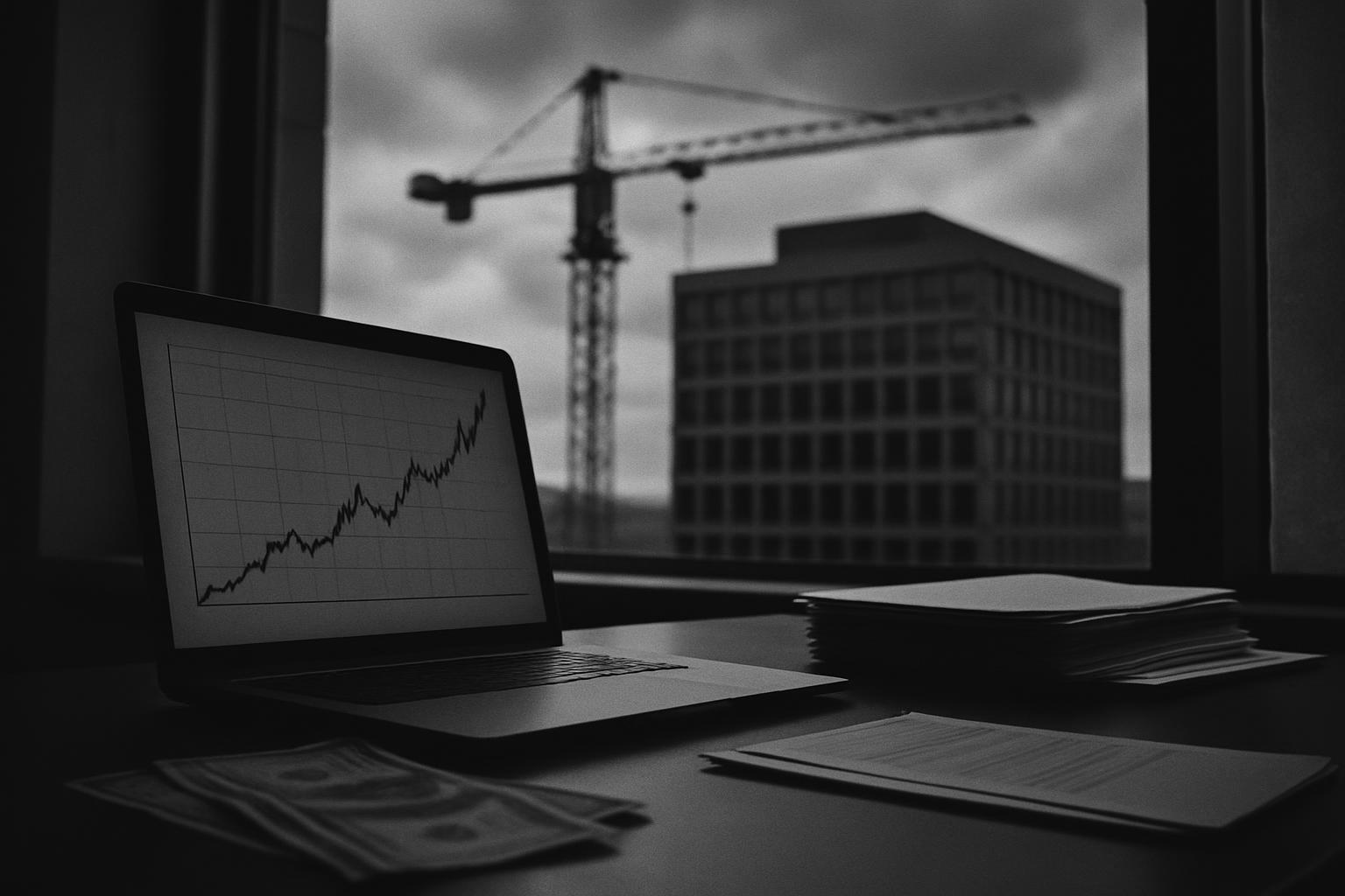 Grayscale editorial illustration: Alphabet’s AI Spend Is Now A Balance-Sheet Story
