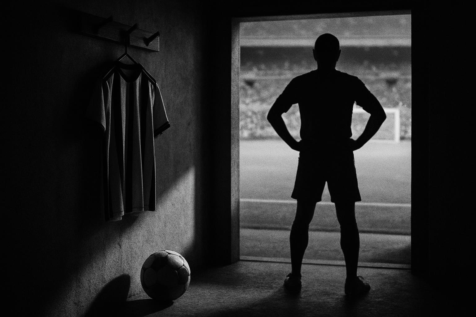 Grayscale editorial illustration: Argentina Face FIFA Disciplinary Heat, A Warning For Indian Football