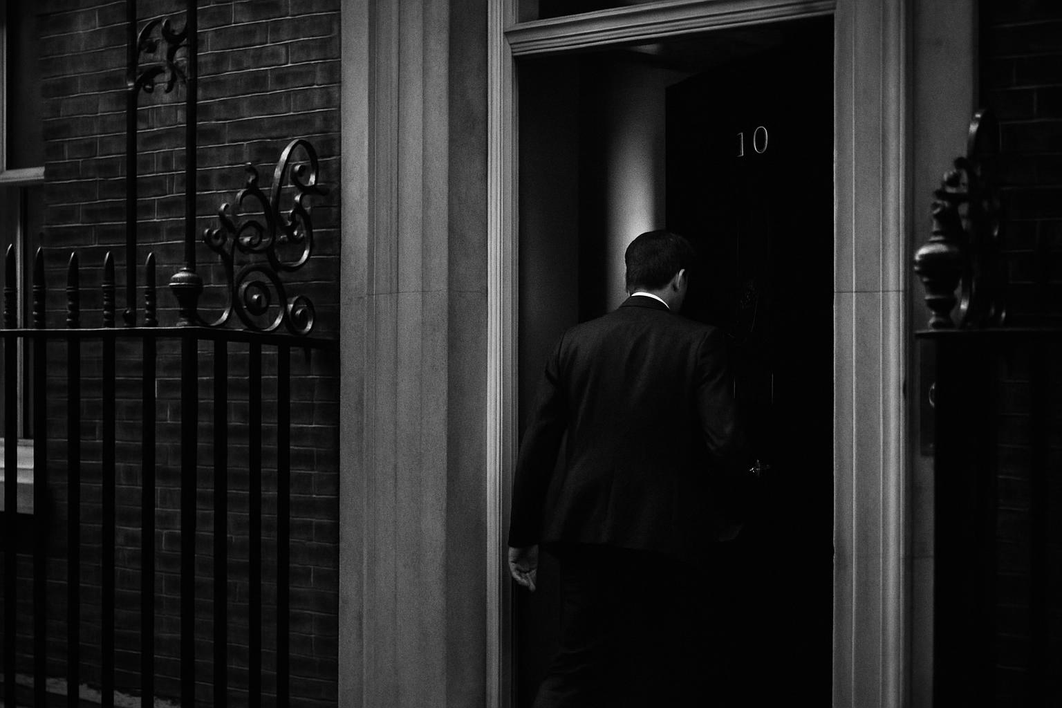 Grayscale editorial illustration: Burnham Takes No. 10, Year One Is Focus Over Flash