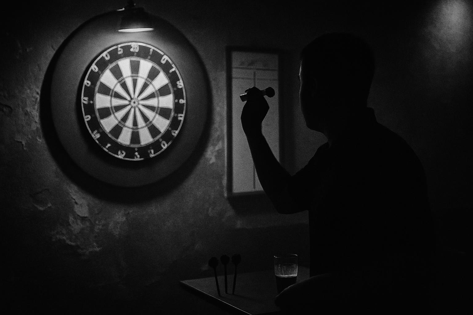 Grayscale editorial illustration: Luke Littler's Blackpool Masterclass, A Clinic In Peak Form