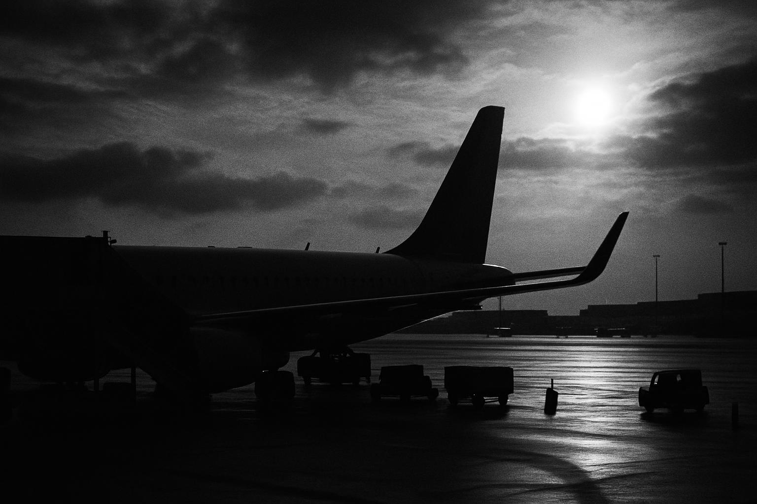Grayscale editorial illustration: The New Shoulder Season: How Heat, Crowds And Fares Are Moving Summer