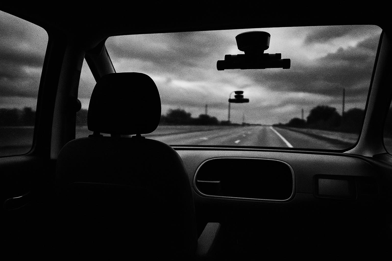 Grayscale editorial illustration: Zoox Gets a US Safety Exemption, the Signal Is How It Got It